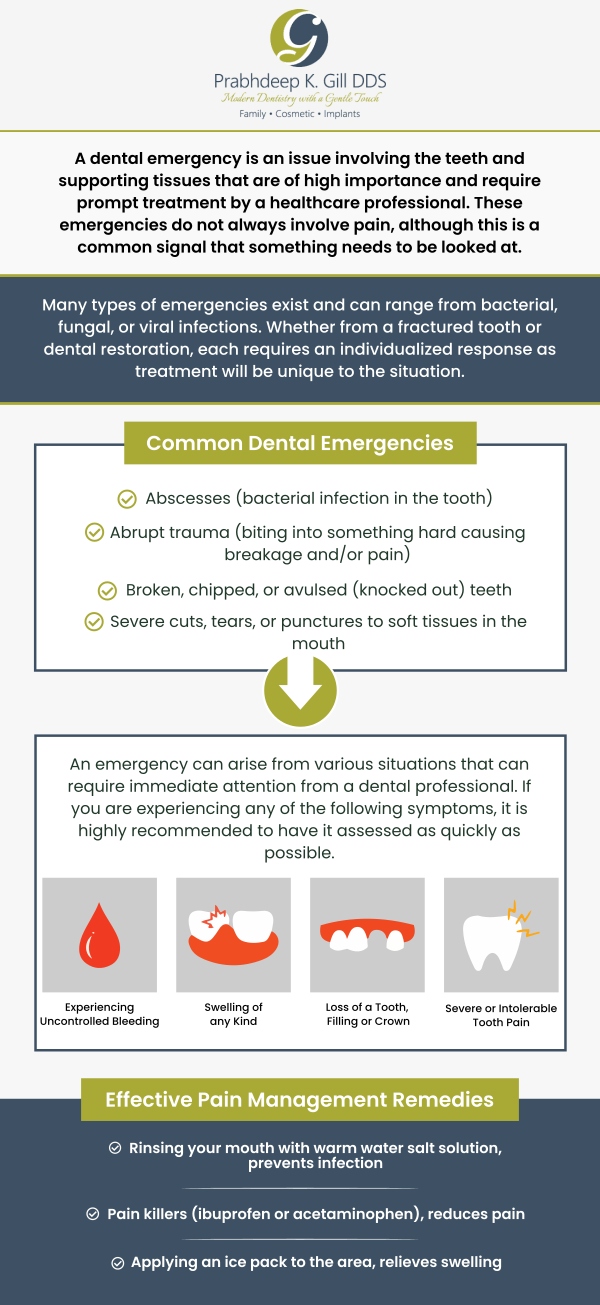 Visiting an emergency dentist becomes crucial when you experience a dental emergency such as a toothache, a broken tooth, a lost filling or crown, broken orthodontics, or some other teeth-related emergencies. If you suffer from any kind of dental emergency, visit Dr. Prabhdeep K Gill DDS in Fresno, CA. For more information, contact us or request an appointment online today! We are conveniently located at 7215 N First St Suite 107 Fresno, CA 93720. Visiting an emergency dentist becomes crucial when you experience a dental emergency such as a toothache, a broken tooth, a lost filling or crown, broken orthodontics, or some other teeth-related emergencies. If you suffer from any kind of dental emergency, visit Dr. Prabhdeep K Gill DDS in Fresno, CA. For more information, contact us or request an appointment online today! We are conveniently located at 7215 N First St Suite 107 Fresno, CA 93720.