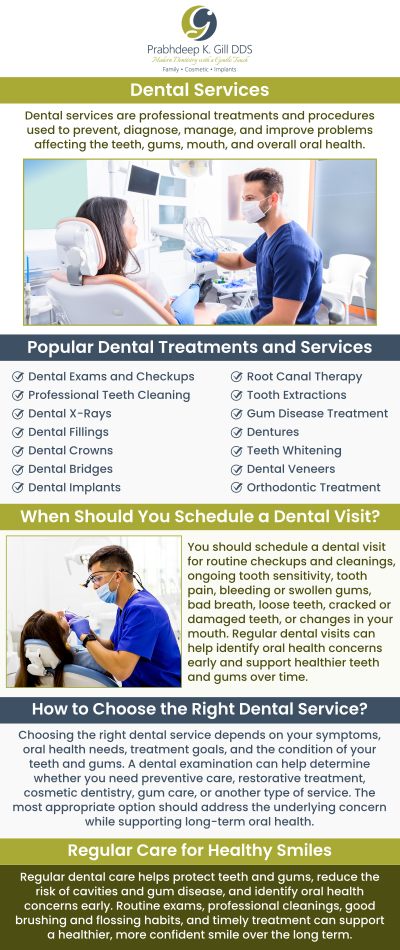 Same-day dental services refer to dental treatments that include appointments that are completed in a single appointment without the need for multiple visits. The goal of same-day dental services is to provide prompt and convenient dental care to patients. Same-day dental services are available at Prabhdeep K Gill DDS in Fresno, CA. For more information, contact us or request an appointment online today! We are conveniently located at 7215 N First St Suite 107 Fresno CA 93720. Same-day dental services refer to dental treatments that include appointments that are completed in a single appointment without the need for multiple visits. The goal of same-day dental services is to provide prompt and convenient dental care to patients. Same-day dental services are available at Prabhdeep K Gill DDS in Fresno, CA. For more information, contact us or request an appointment online today! We are conveniently located at 7215 N First St Suite 107 Fresno CA 93720.